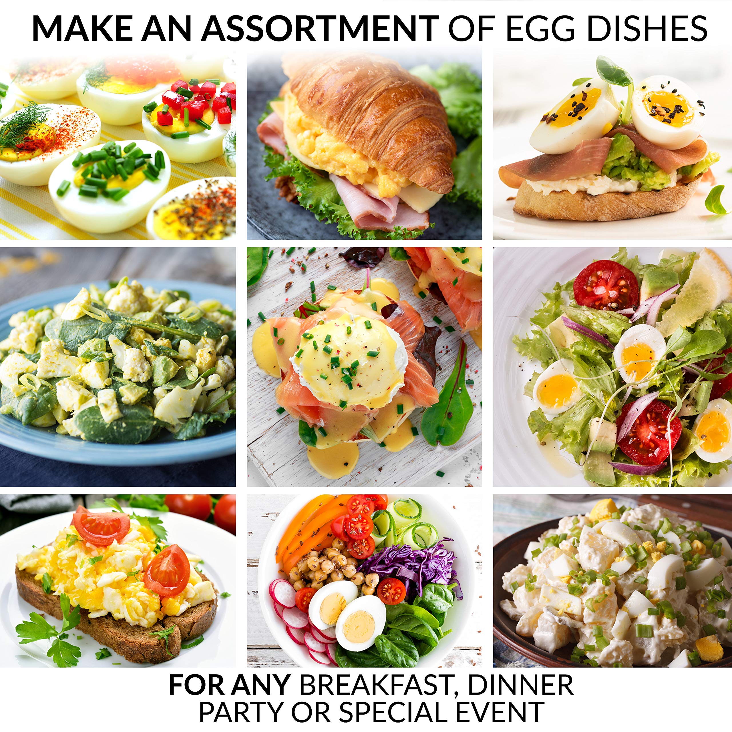 Nostalgia Clec14Aq Retro Premium 14 Capacity Electric Large Hard-Boiled Egg Cooker, Poached, Scrambled, Omelets, Whites, Sandwic